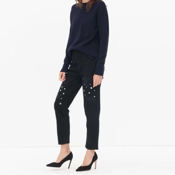 Sandro paris Rudie black studded high waist jeans size 36 - Picture 2 of 9